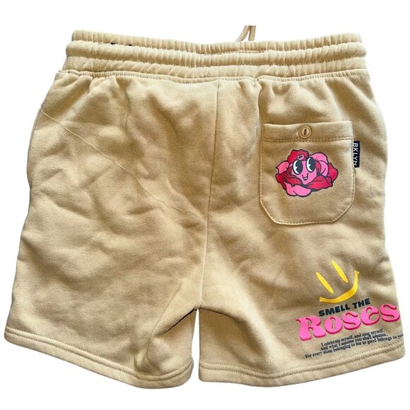 Men's Brooklyn Cloth Mustard Yellow Embroidered Shorts Size Small - Picture 2 of 3